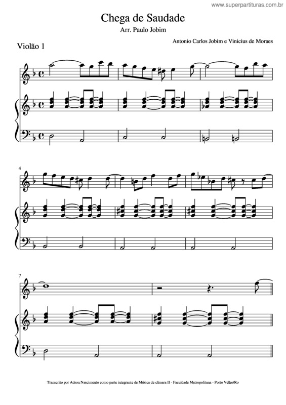 Partitura da música Chega De Saudade v.36