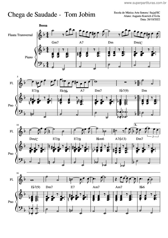 Partitura da música Chega De Saudade v.38