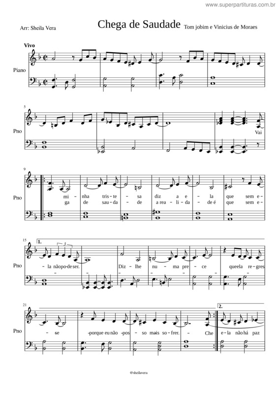 Partitura da música Chega De Saudade v.62