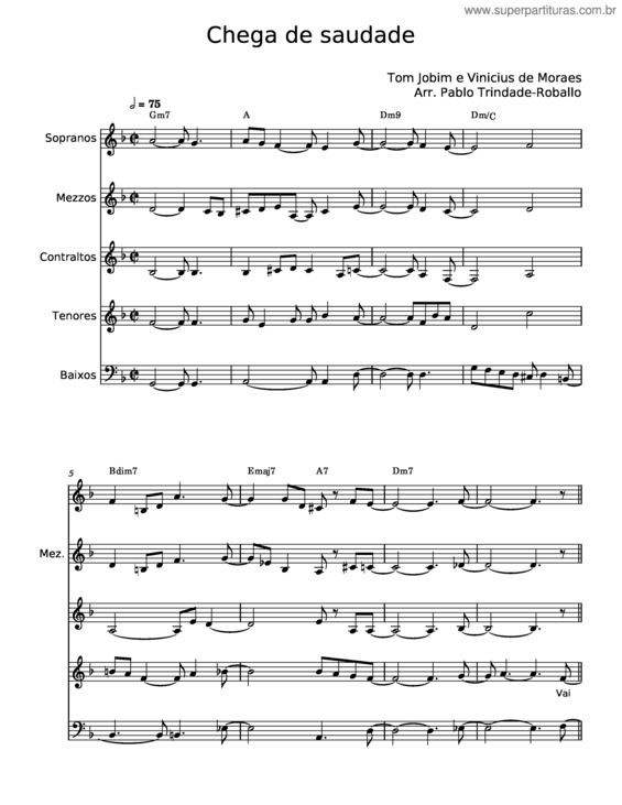 Partitura da música Chega De Saudade v.64