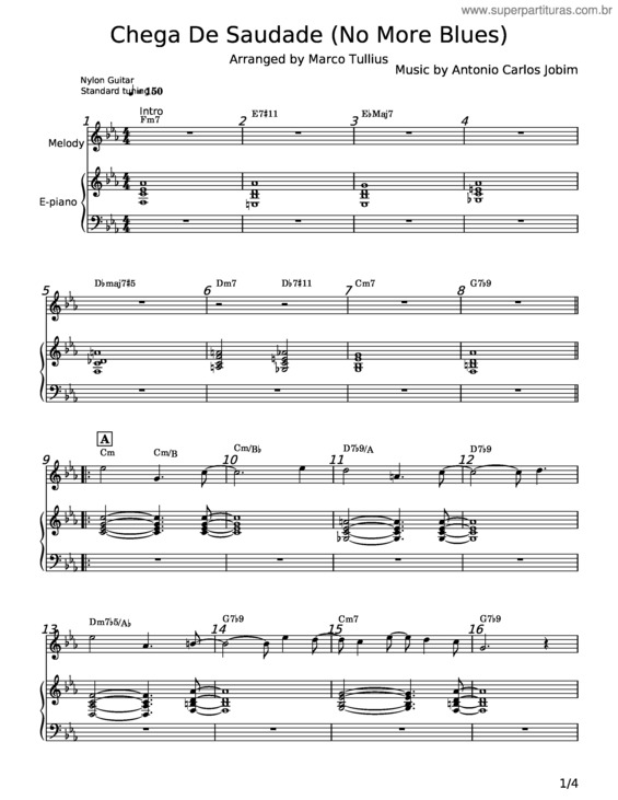 Partitura da música Chega De Saudade v.71