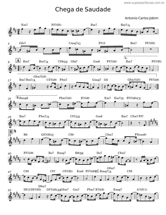 Partitura da música Chega De Saudade v.78