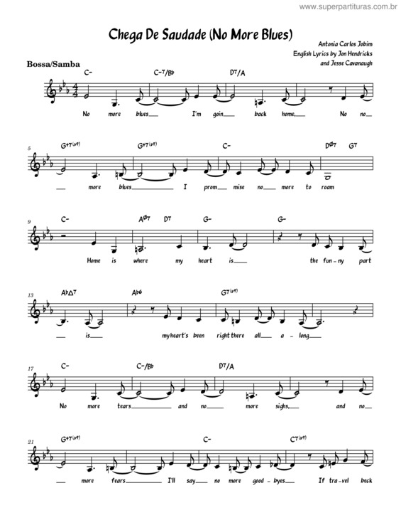 Partitura da música Chega De Saudade v.84