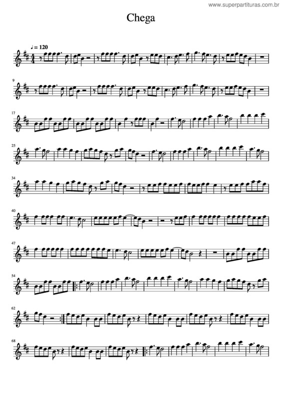 Partitura da música Chega v.6