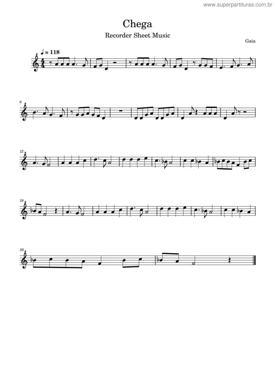 Partitura da música Chega v.7