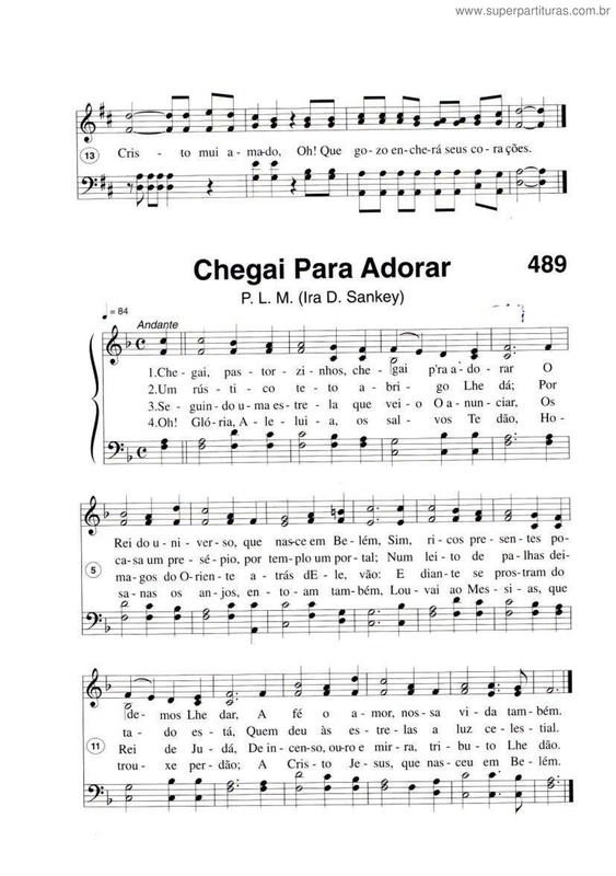 Partitura da música Chegai Para Adorar