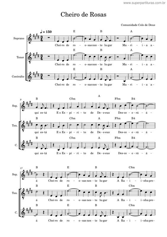 Partitura da música Cheiro De Rosas