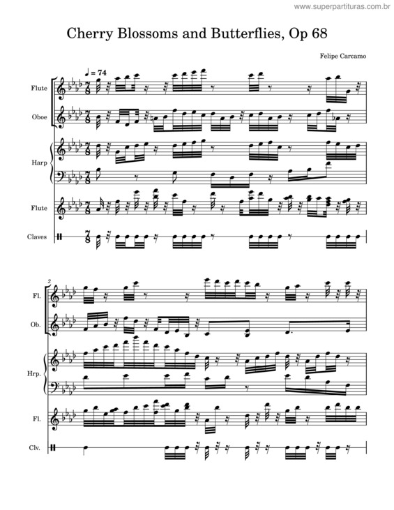 Partitura da música Cherry Blosssoms And Butterflies, Op 68