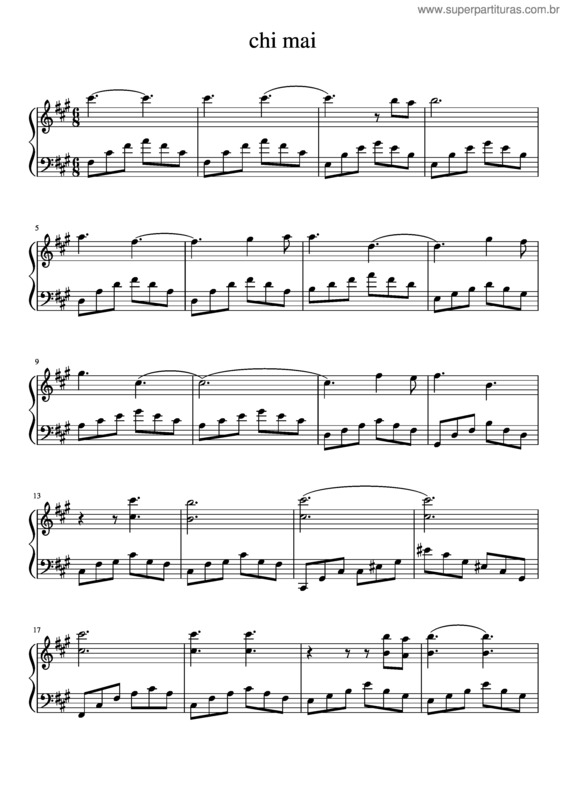 Partitura da música Chi Mai v.4