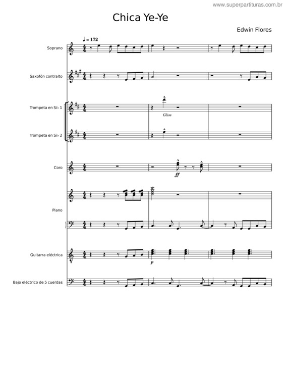 Partitura da música Chica Ye-Ye