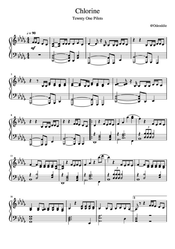 Partitura da música Chlorine