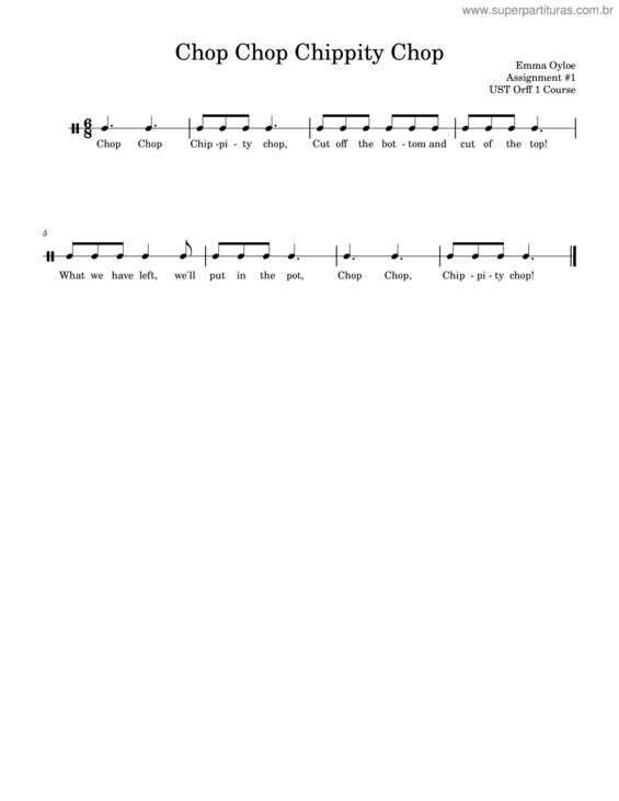 Partitura da música Chop Chop Chippity Chop