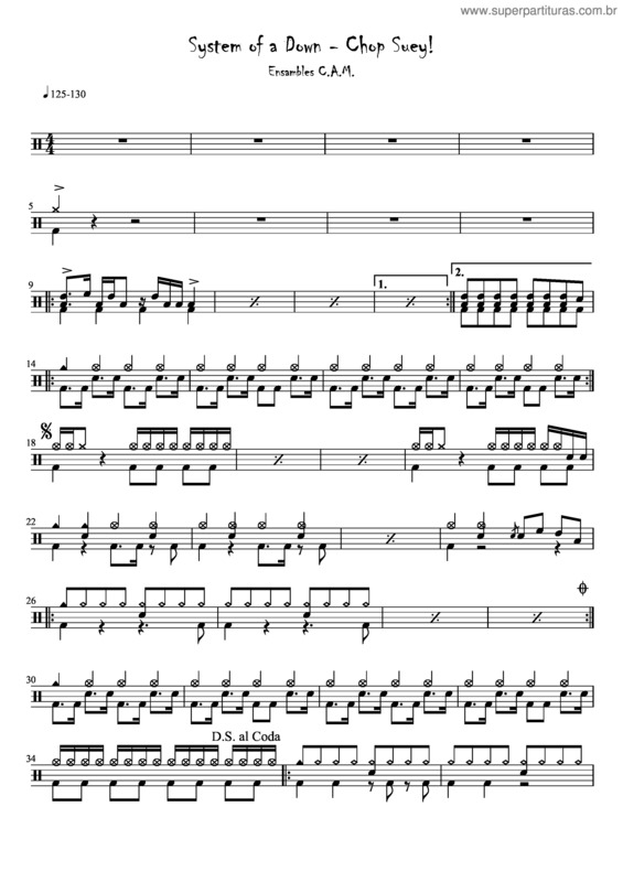 Partitura da música Chop Suey v.4