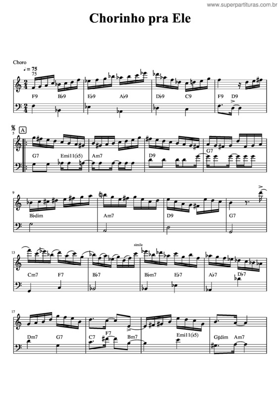 Partitura da música Chorinho Pra Ele v.9