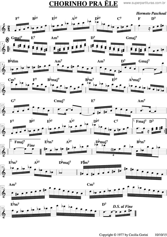 Partitura da música Chorinho v.2