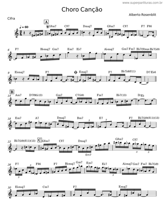 Partitura da música Choro Canção v.4