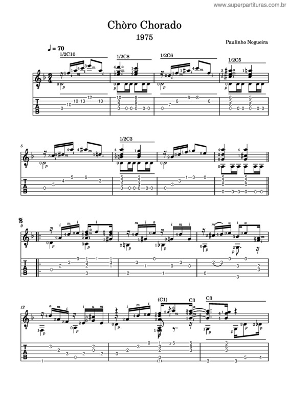 Partitura da música Chòro Chorado v.5