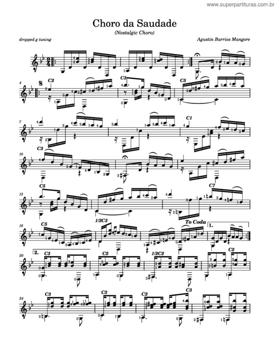 Partitura da música Choro Da Saudade v.5