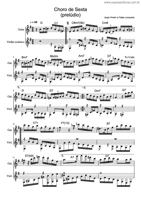 Partitura da música Choro De Sexta