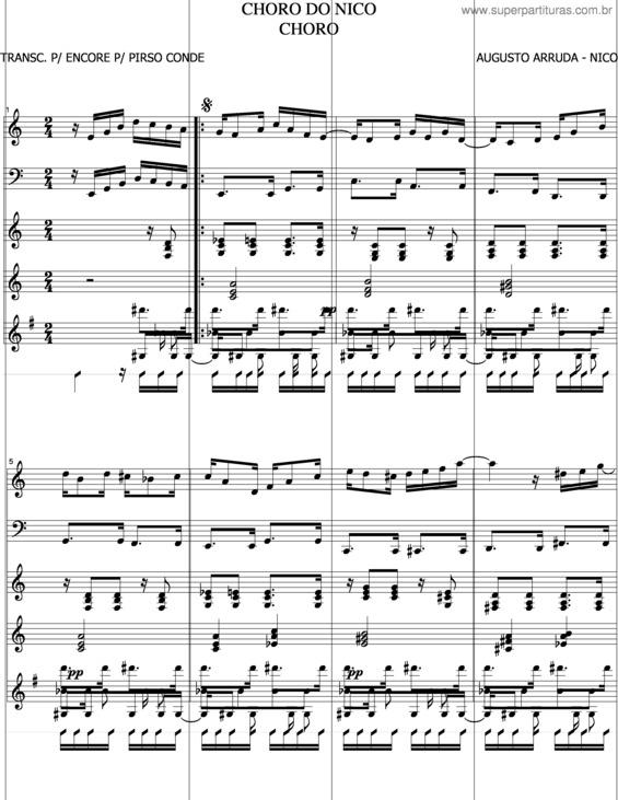 Partitura da música Choro Do Nico