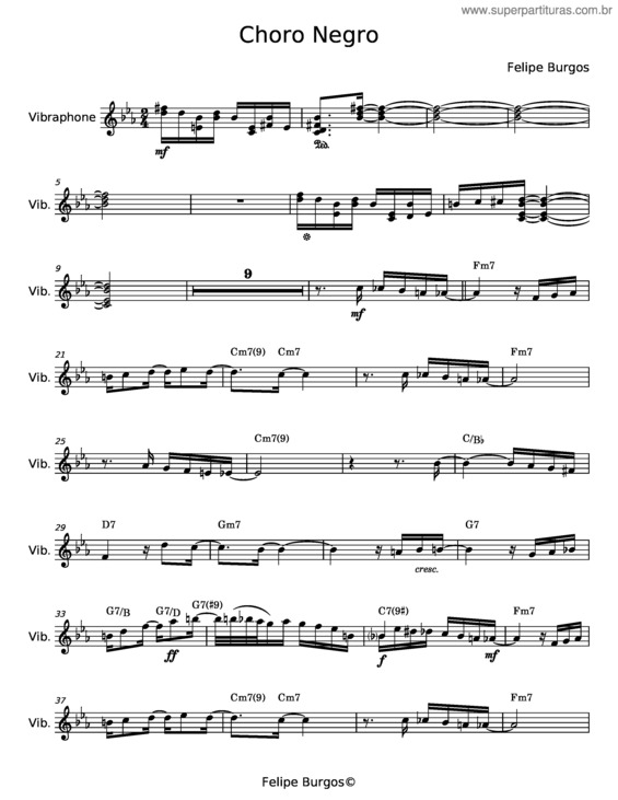 Partitura da música Choro Negro v.10