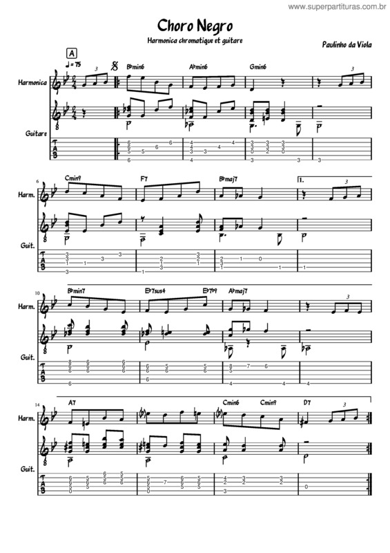 Partitura da música Choro Negro v.5