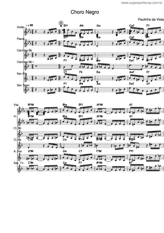 Partitura da música Choro Negro v.6