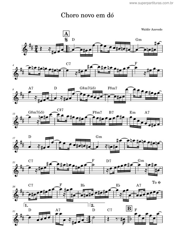 Partitura da música Choro Novo Em Dó v.6