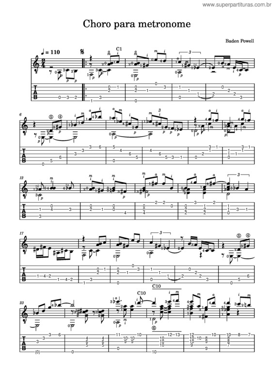 Partitura da música Choro Para Metronome