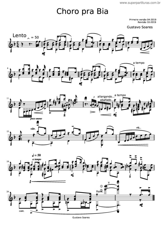 Partitura da música Choro Pra Bia v.2