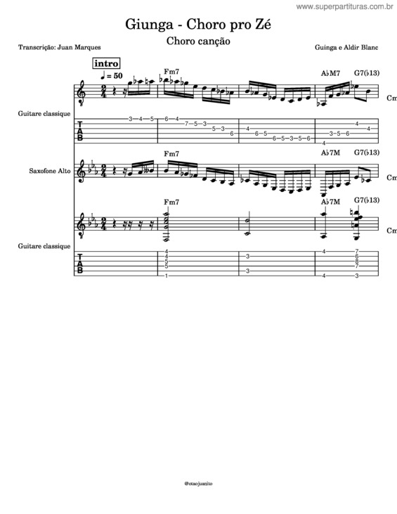 Partitura da música Choro Pro Zé v.3