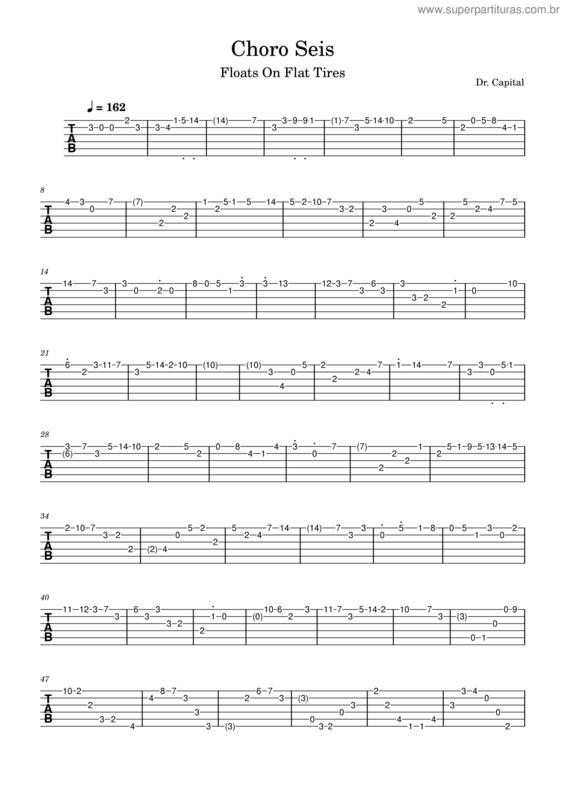 Partitura da música Choro Seis