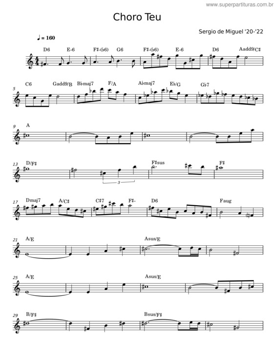 Partitura da música Choro Teu v.2