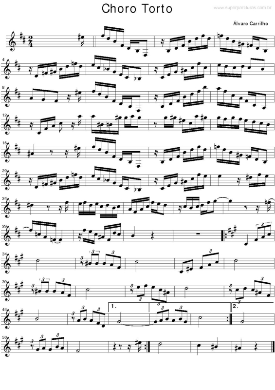 Partitura da música Choro Torto