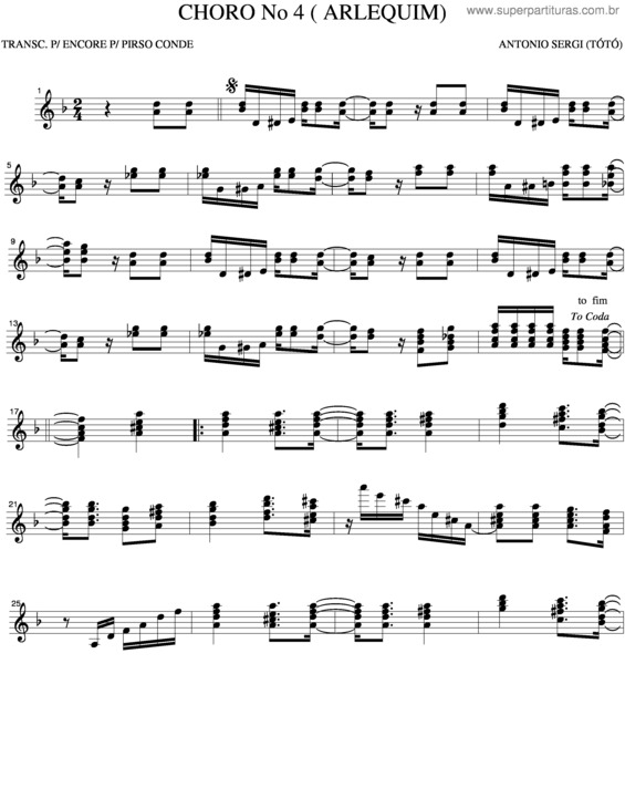 Partitura da música Choro v.15