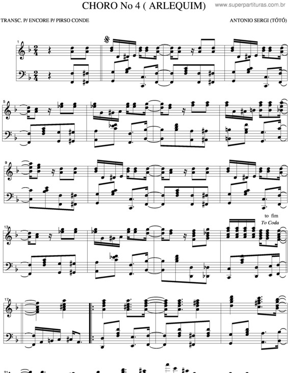 Partitura da música Choro v.16