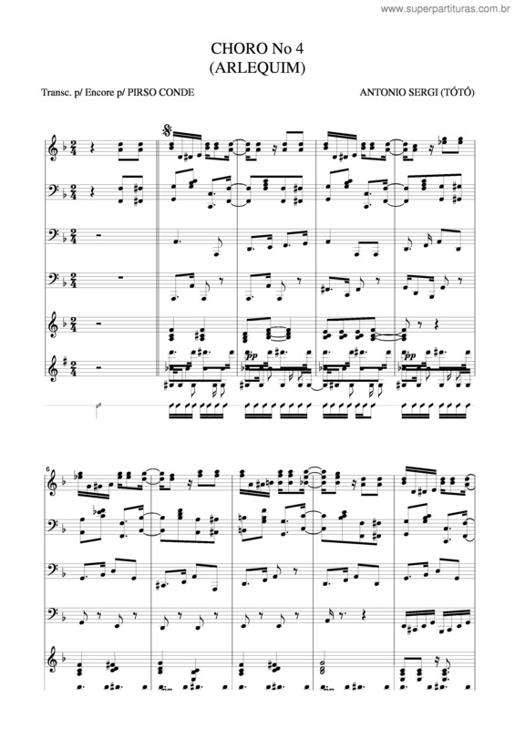 Partitura da música Choro v.17