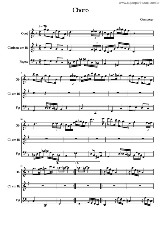 Partitura da música Choro v.59