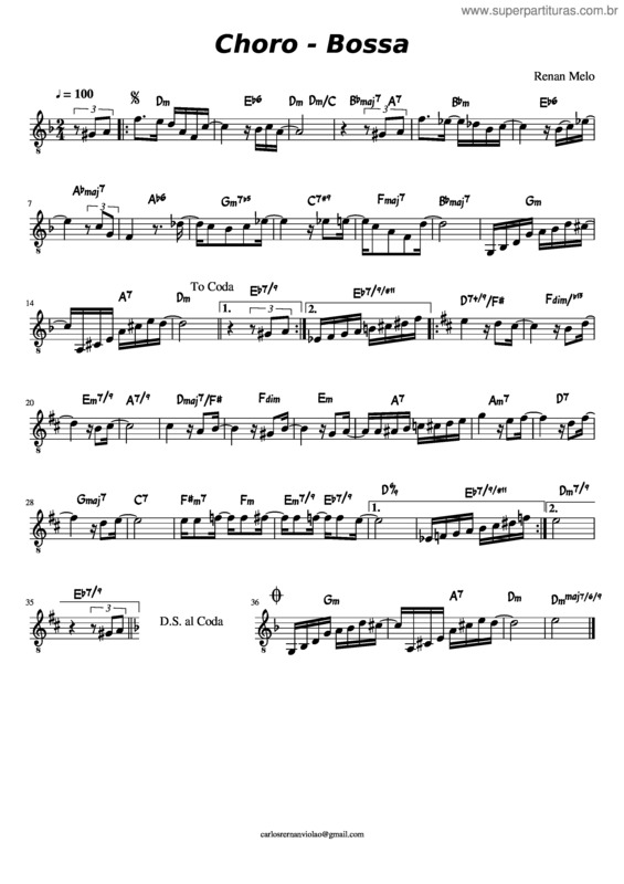 Partitura da música Choro v.60