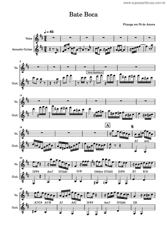 Partitura da música Choro v.61