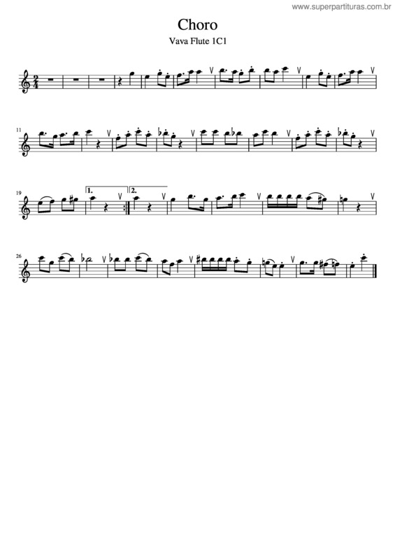 Partitura da música Choro v.62