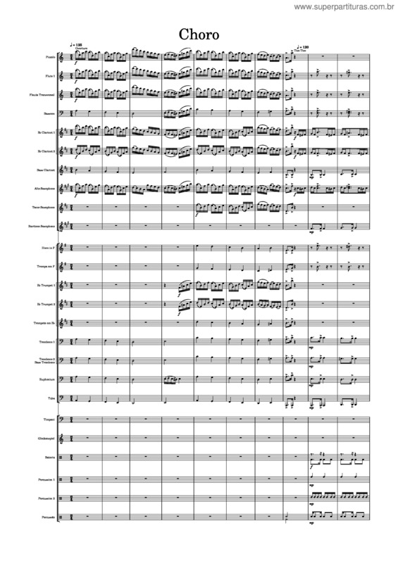 Partitura da música Choros Brasileiros