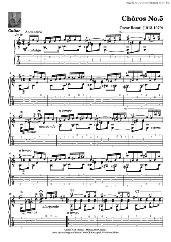 Partitura da música Chôros No.5 v.2