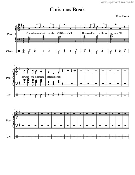 Partitura da música Christmas Break