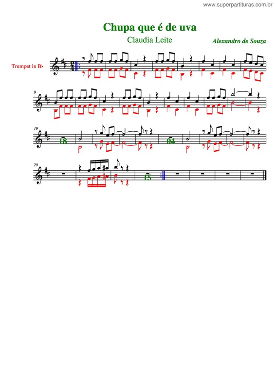 Partitura da música Chupa Que É De Uva