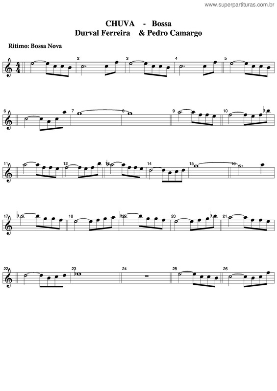 Partitura da música Chuva v.5