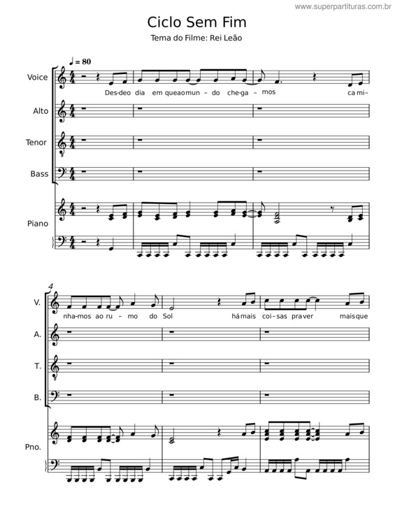 Partitura da música Ciclo Sem Fim v.2