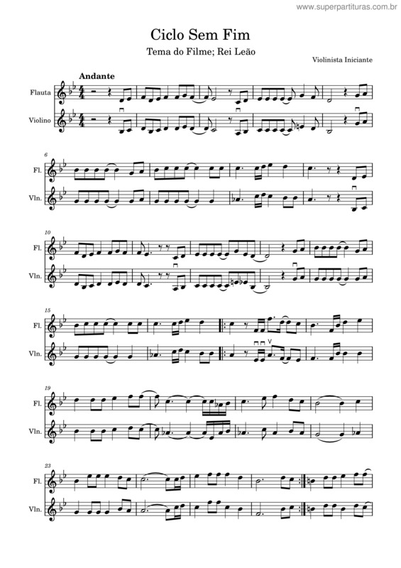 Partitura da música Ciclo Sem Fim v.5