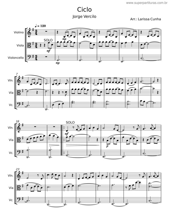 Partitura da música Ciclo