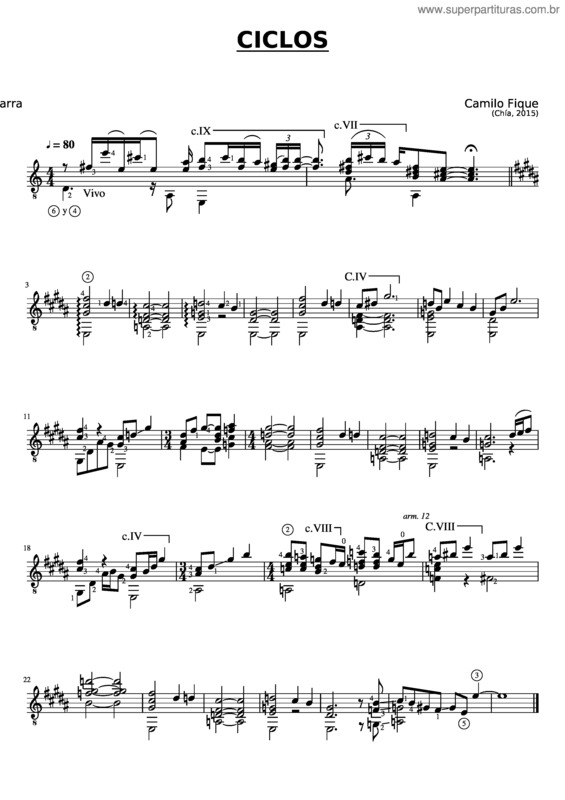 Partitura da música Ciclos